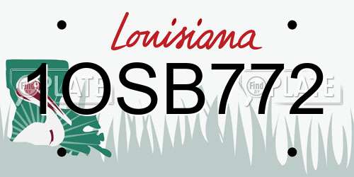 1OSB772 Louisiana License Plate