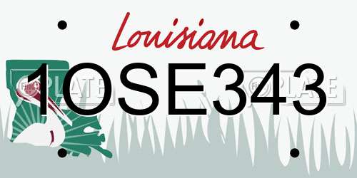 1OSE343 Louisiana License Plate