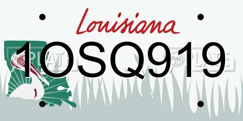 1OSQ919 Louisiana License Plate