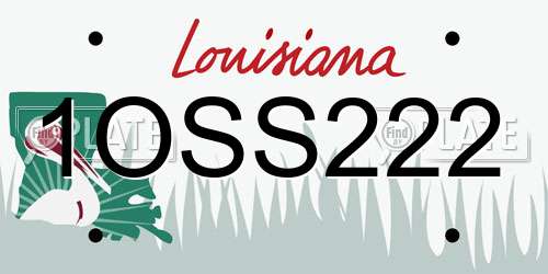 1OSS222 Louisiana License Plate