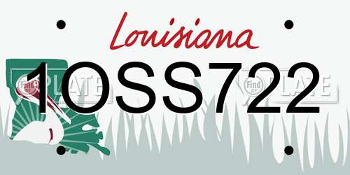 1OSS722 Louisiana License Plate