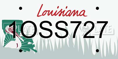 1OSS727 Louisiana License Plate