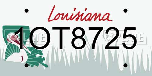 1OT8725 Louisiana License Plate