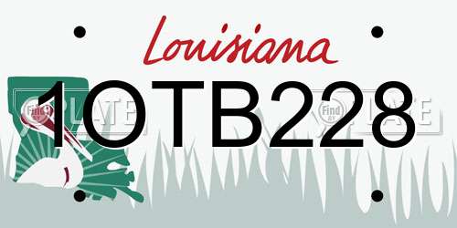 1OTB228 Louisiana License Plate