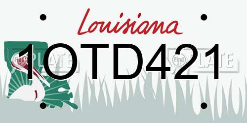 1OTD421 Louisiana License Plate