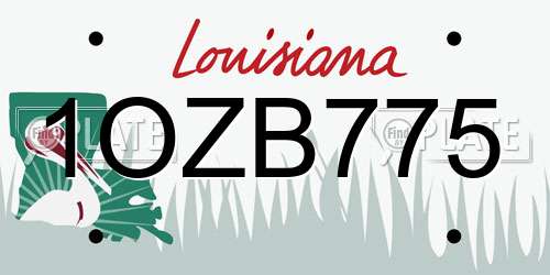 1OZB775 Louisiana License Plate