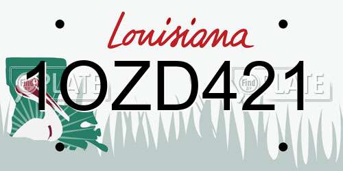 1OZD421 Louisiana License Plate