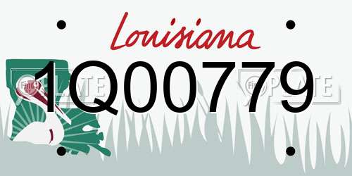 1Q00779 Louisiana License Plate