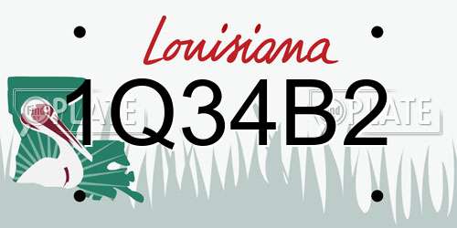1Q34B2 Louisiana License Plate