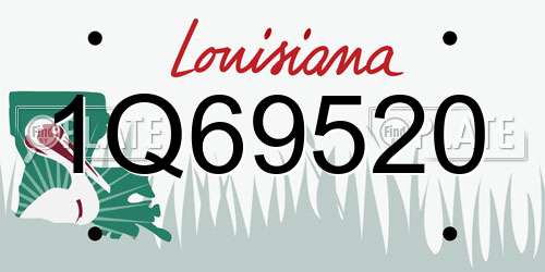 1Q69520 Louisiana License Plate