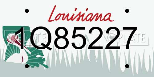 1Q85227 Louisiana License Plate