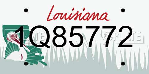 1Q85772 Louisiana License Plate