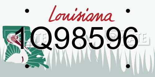 1Q98596 Louisiana License Plate