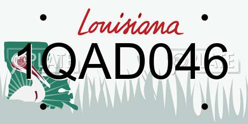 1QAD046 Louisiana License Plate