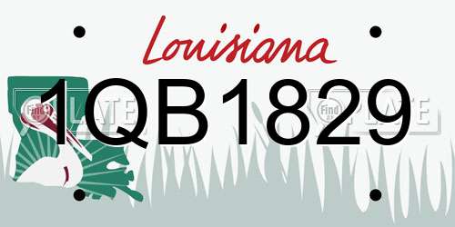 1QB1829 Louisiana License Plate