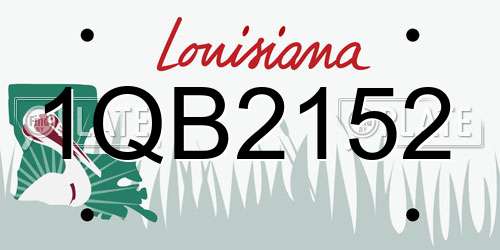 1QB2152 Louisiana License Plate