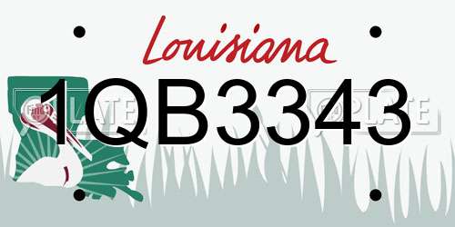 1QB3343 Louisiana License Plate