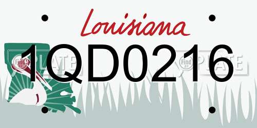 1QD0216 Louisiana License Plate