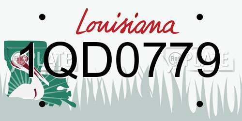 1QD0779 Louisiana License Plate