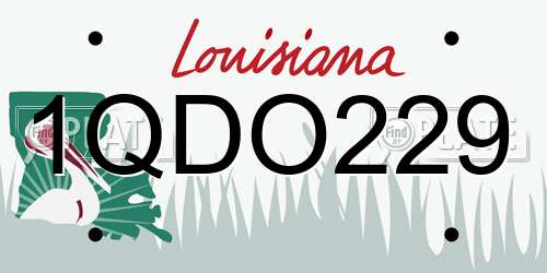 1QDO229 Louisiana License Plate