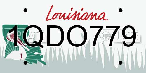 1QDO779 Louisiana License Plate