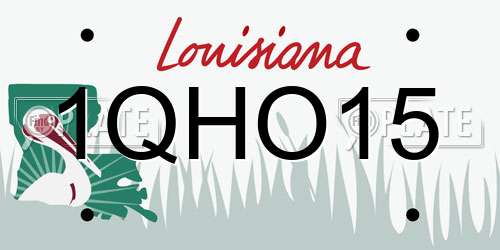 1QHO15 Louisiana License Plate