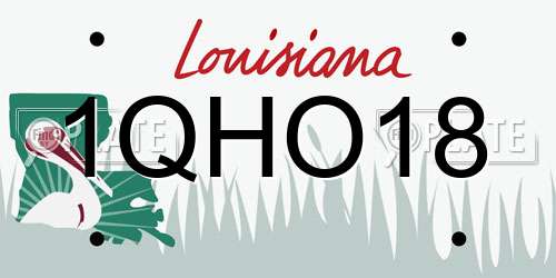 1QHO18 Louisiana License Plate