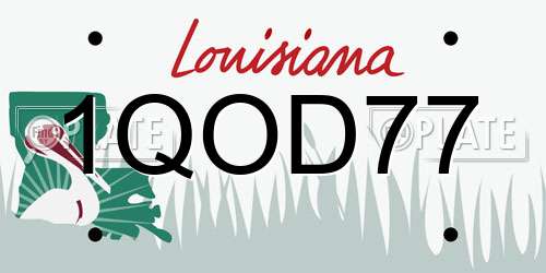 1QOD77 Louisiana License Plate