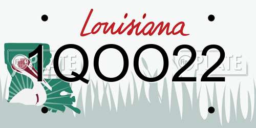 1QOO22 Louisiana License Plate