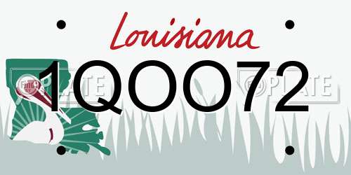 1QOO72 Louisiana License Plate