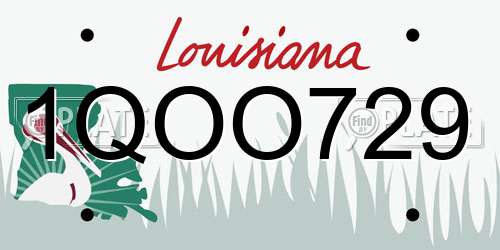 1QOO729 Louisiana License Plate