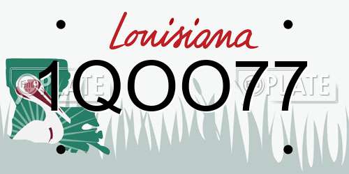 1QOO77 Louisiana License Plate