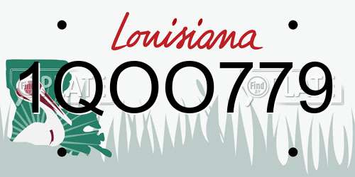 1QOO779 Louisiana License Plate