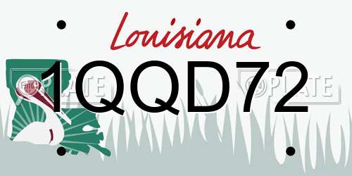1QQD72 Louisiana License Plate