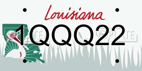 1QQQ22 Louisiana License Plate