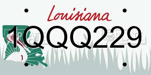 1QQQ229 Louisiana License Plate