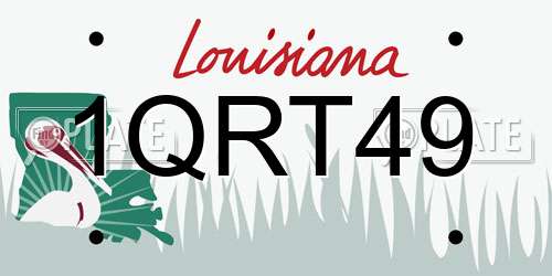 1QRT49 Louisiana License Plate