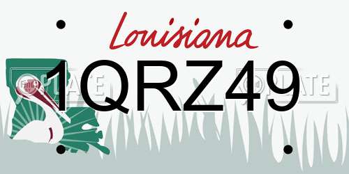 1QRZ49 Louisiana License Plate
