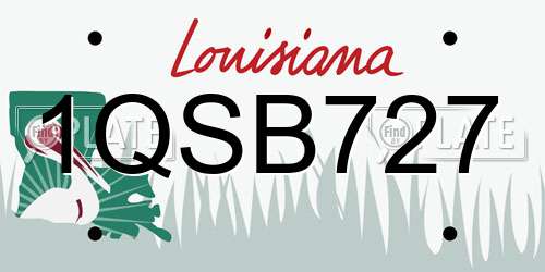 1QSB727 Louisiana License Plate