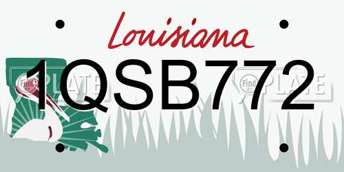 1QSB772 Louisiana License Plate