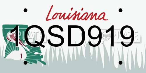 1QSD919 Louisiana License Plate