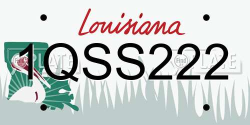1QSS222 Louisiana License Plate