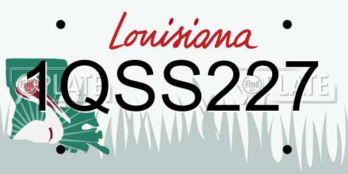 1QSS227 Louisiana License Plate