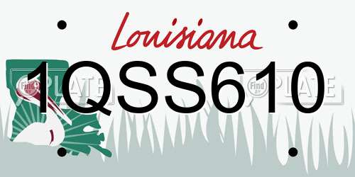 1QSS610 Louisiana License Plate