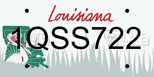 1QSS722 Louisiana License Plate