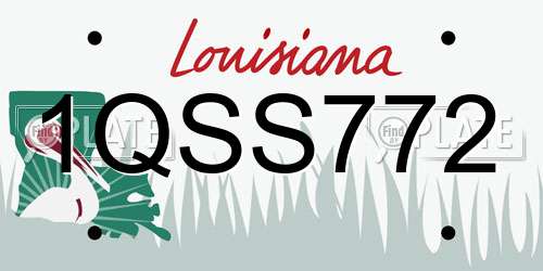1QSS772 Louisiana License Plate