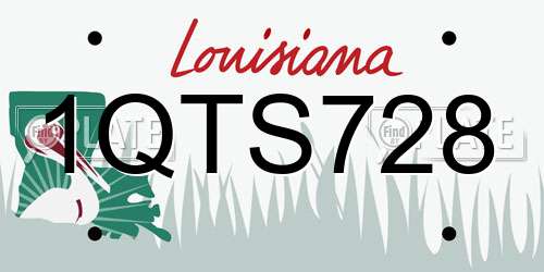 1QTS728 Louisiana License Plate