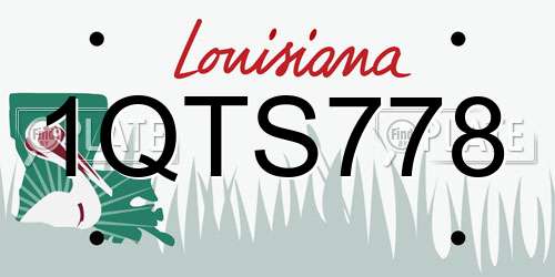 1QTS778 Louisiana License Plate