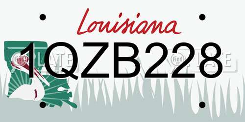 1QZB228 Louisiana License Plate