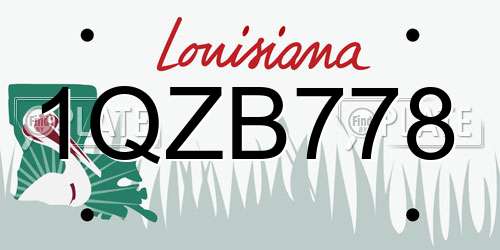 1QZB778 Louisiana License Plate